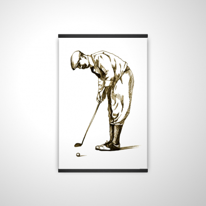 Illustration d'un golfeur concentré