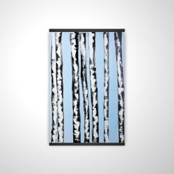 Birches on a blue background