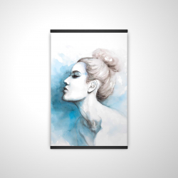 Vue de profil abstraite d'une femme à l'aquarelle