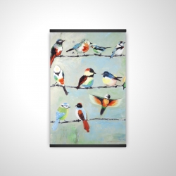 Small abstract colorful birds