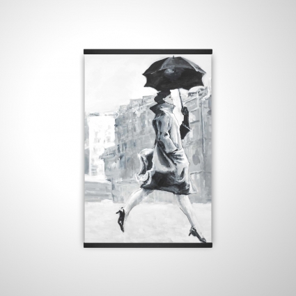 Femme sous la pluie