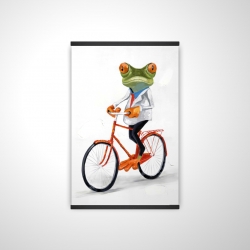 Drole de grenouille à vélo