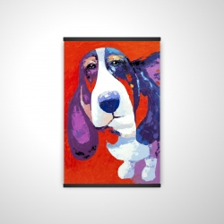 Chien basset abstrait et coloré