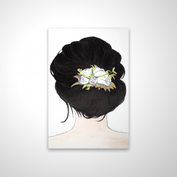 Fleurs dans les cheveux brun