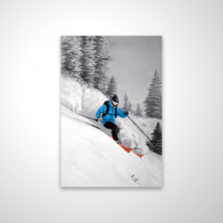 Homme skiant dans la montagne 