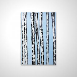 Birches on a blue background