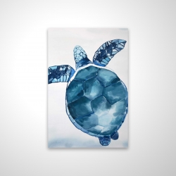 Watercolor blue turtle