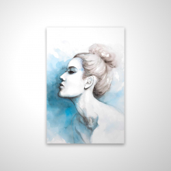 Vue de profil abstraite d'une femme à l'aquarelle