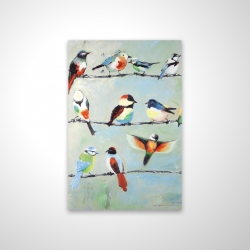 Small abstract colorful birds