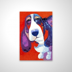 Chien basset abstrait et coloré