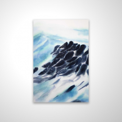 Sea waves with paint splash