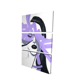 Portrait de femme mauve et abstrait