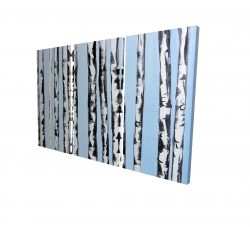 Birches on a blue background