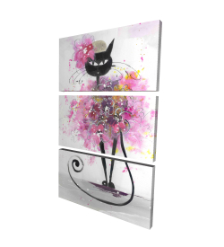 Chat en cartoon en fleurs