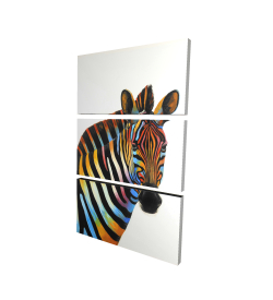 Colorful profile view of a zebra