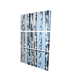 Birches on a blue background