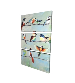 Small abstract colorful birds