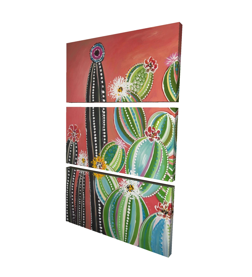 Rainbow cactus | Fine art print on canvas 36
