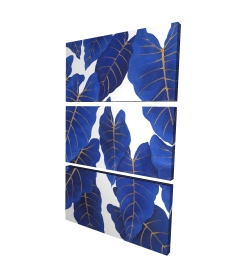 Feuilles bleues abstraites tropicales