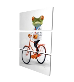 Drole de grenouille à vélo