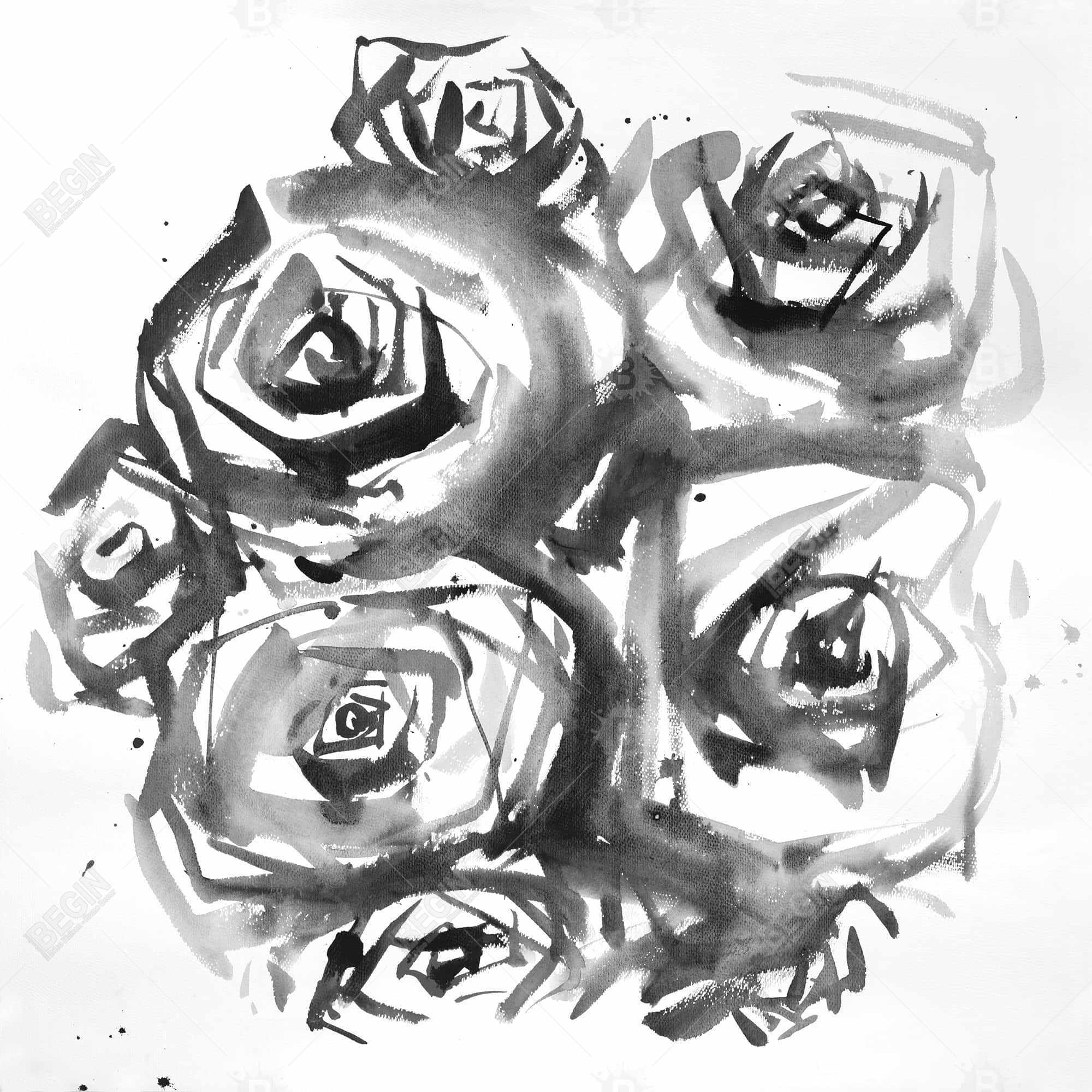 Set of abstract roses