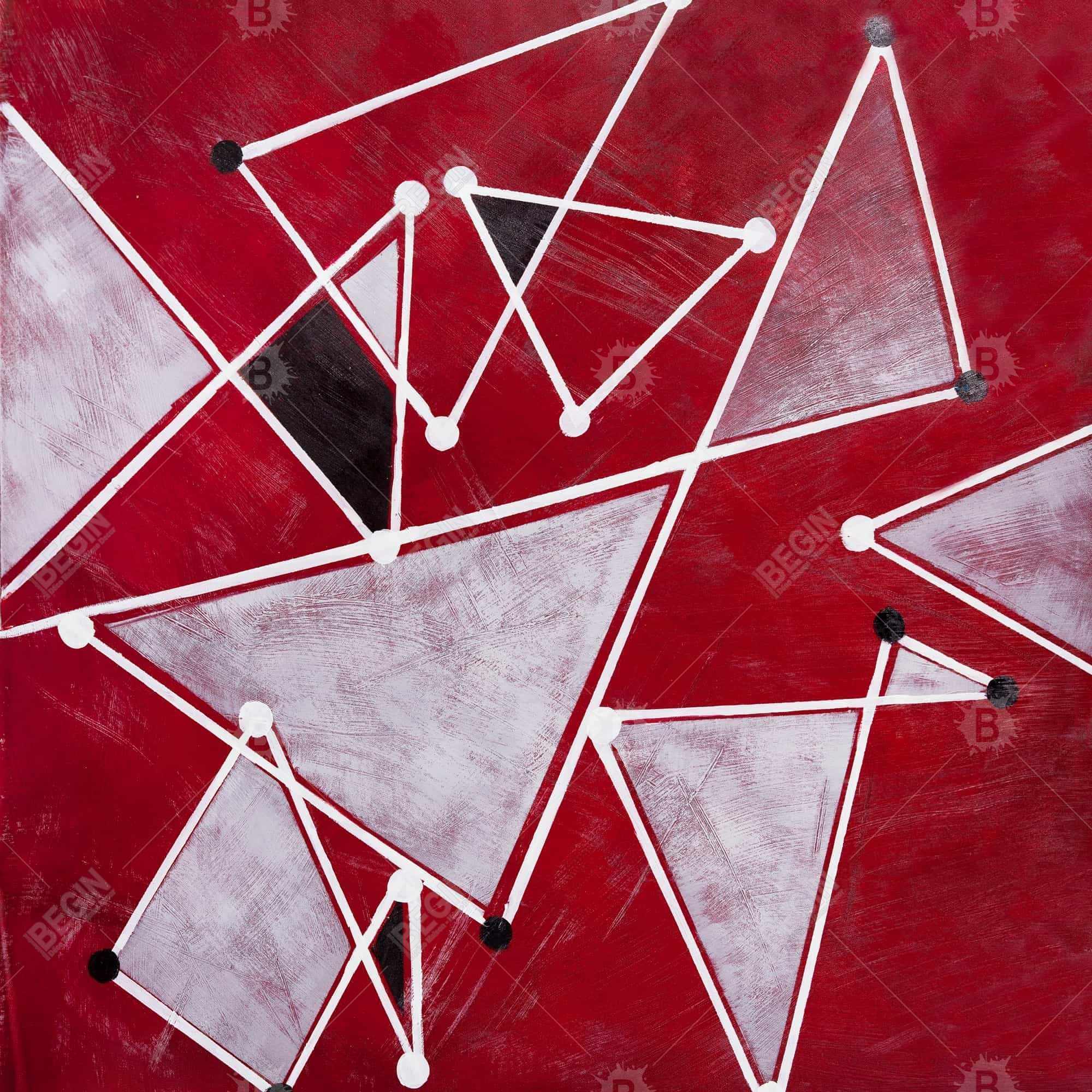 Triangles blancs sur fond rouge