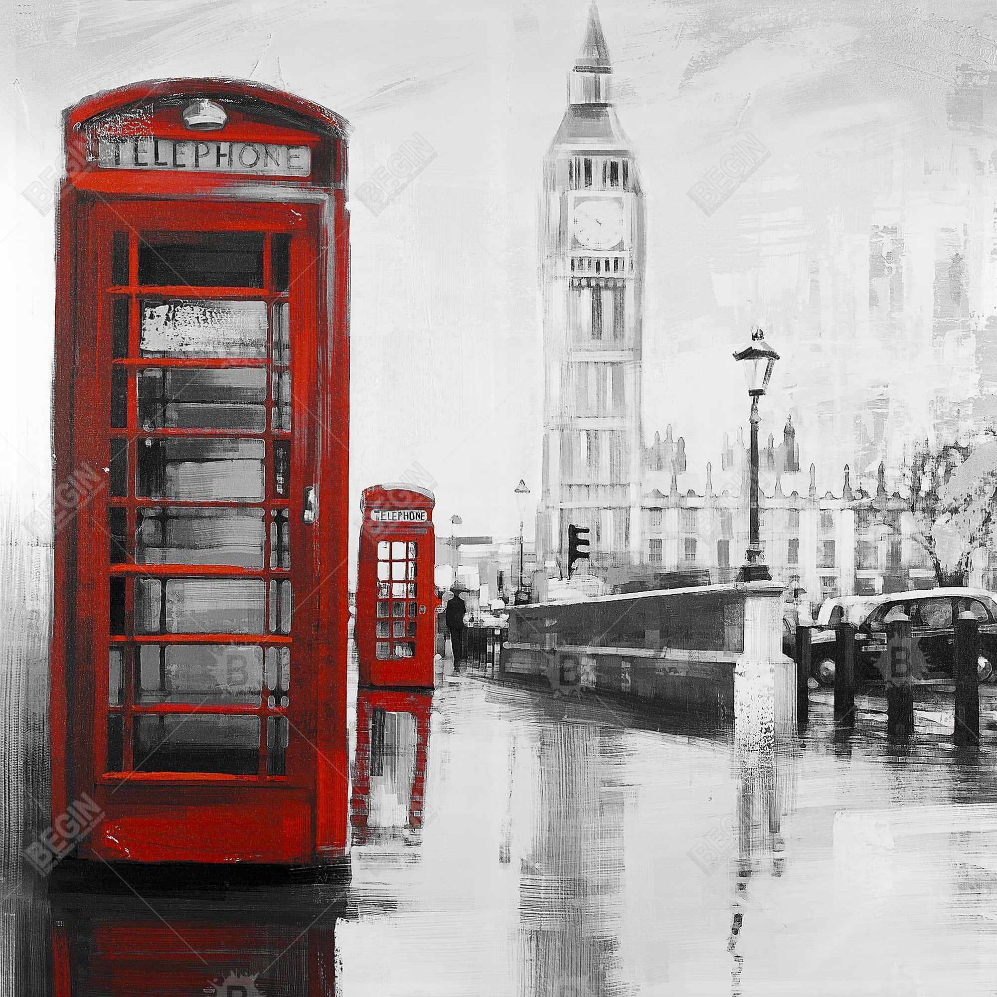 Cabine téléphonique rouge et le big ben