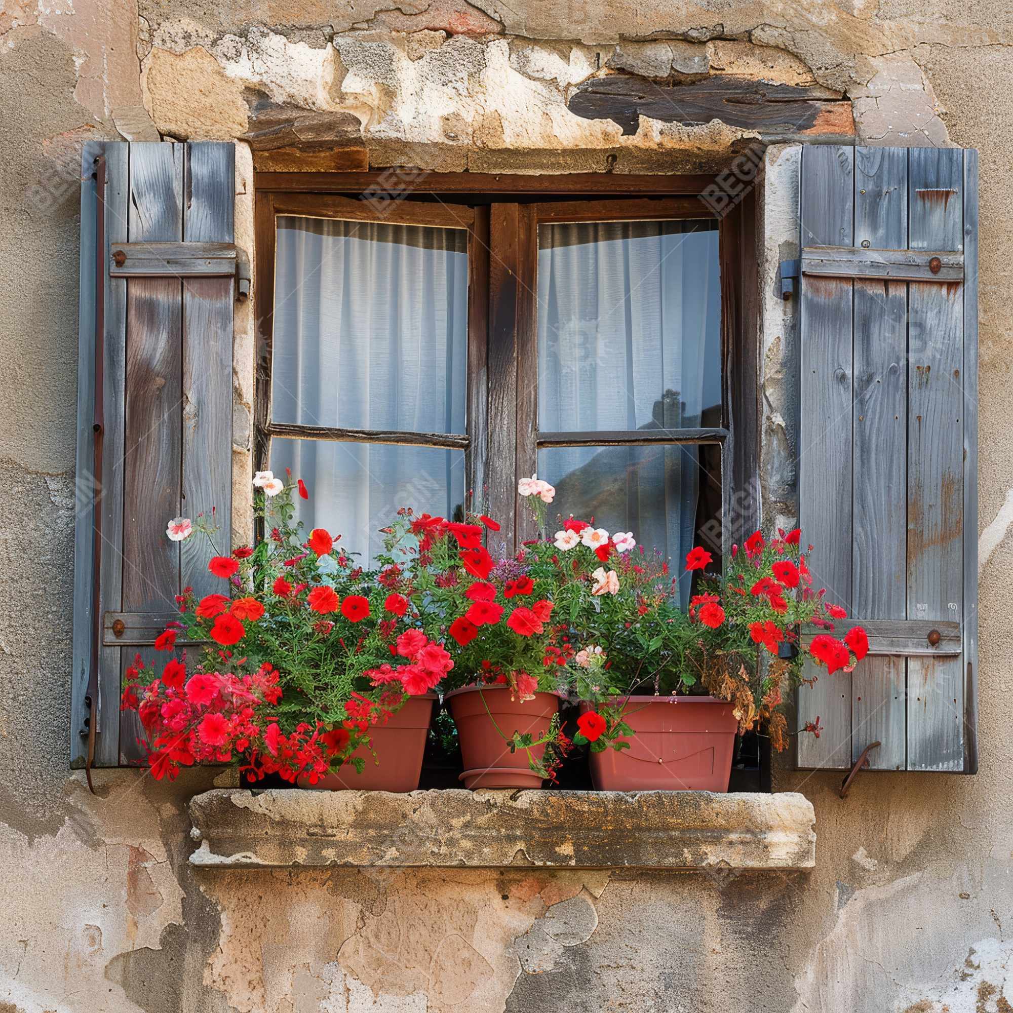 Flowers on the ledge