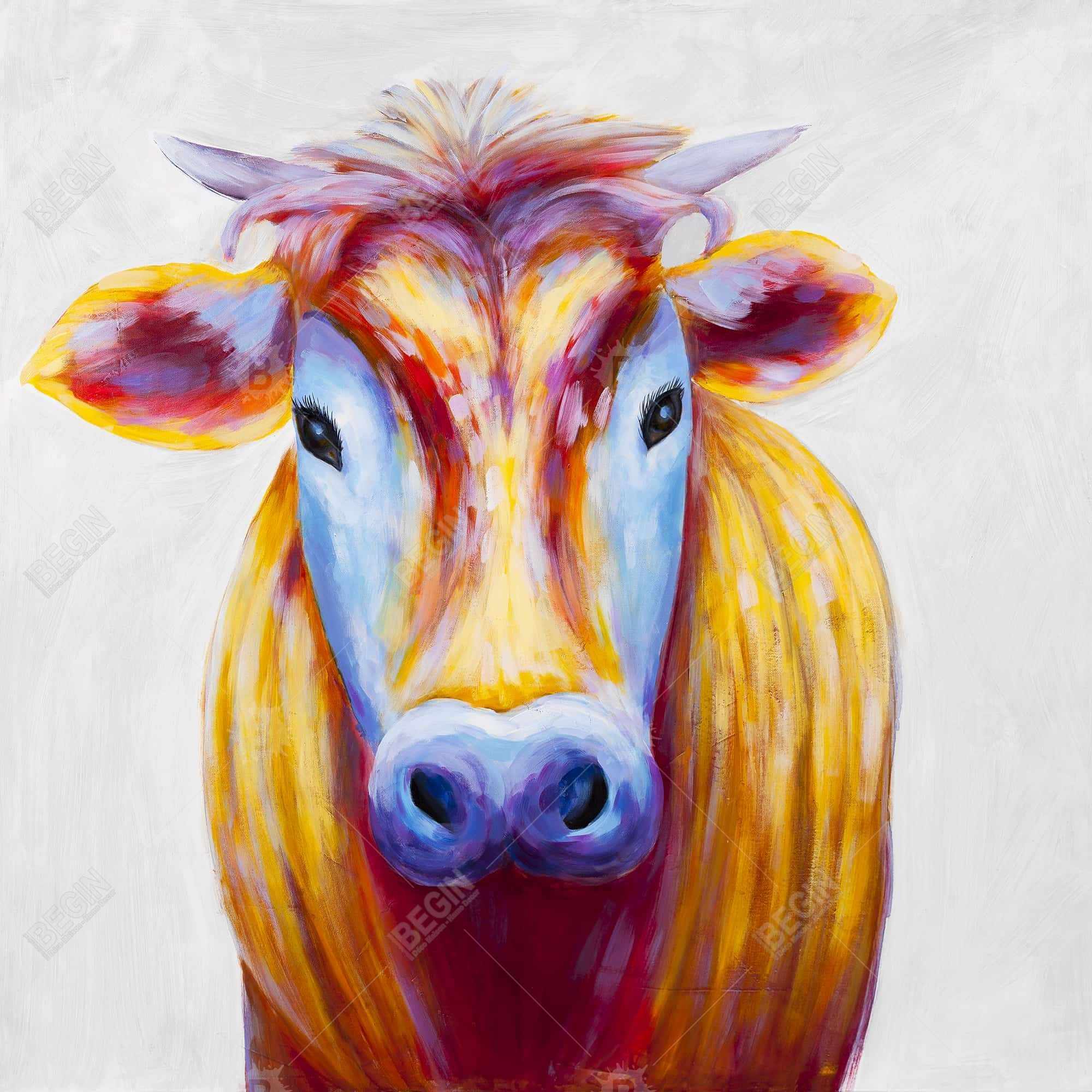 Colorful country cow