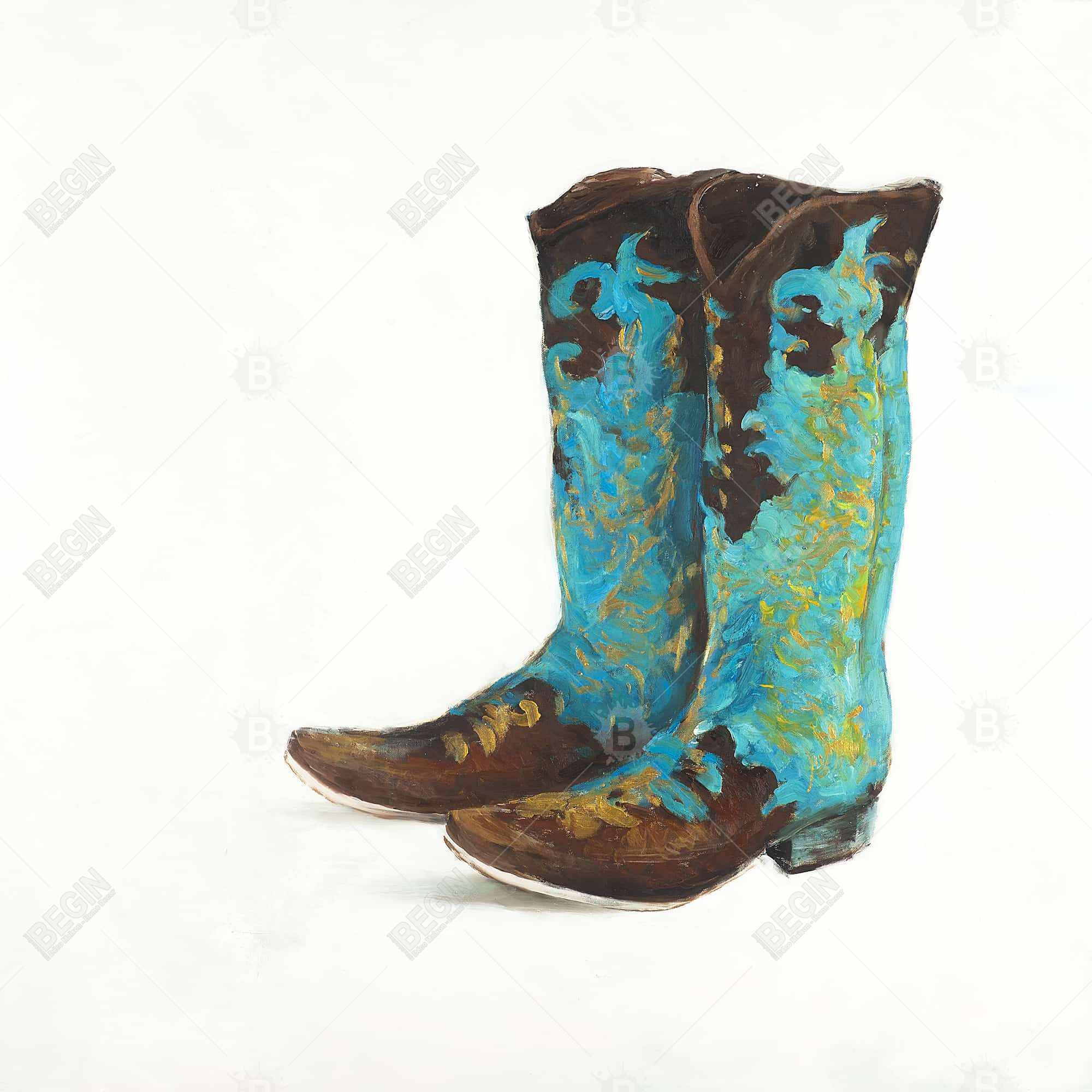 Blue cowboy boots