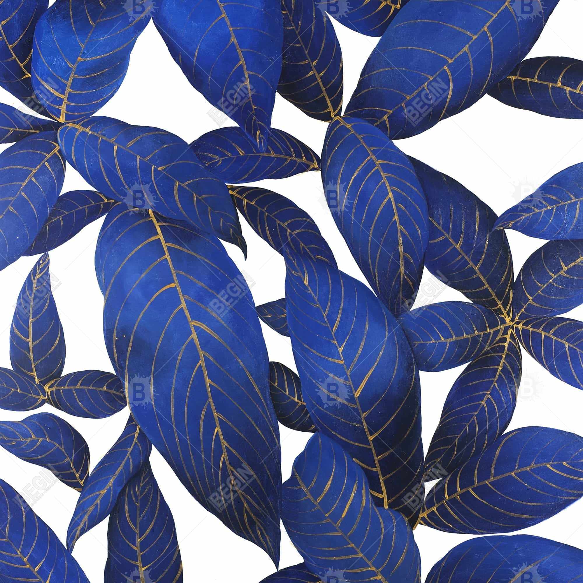  feuilles bleues abstraites et modernes