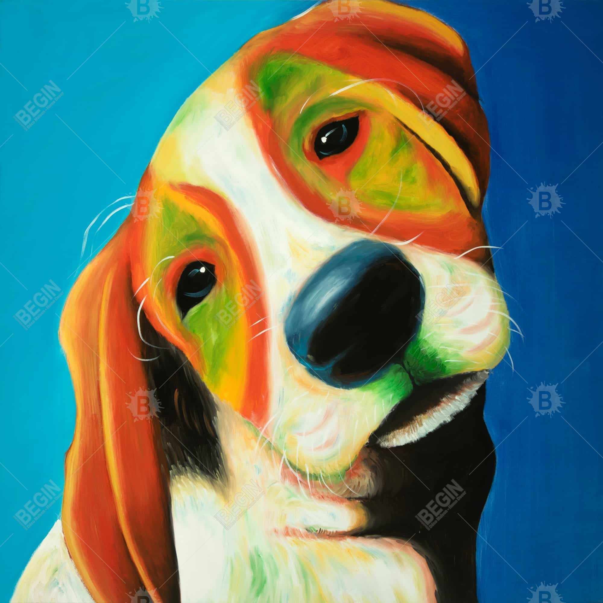 Chien beagle coloré