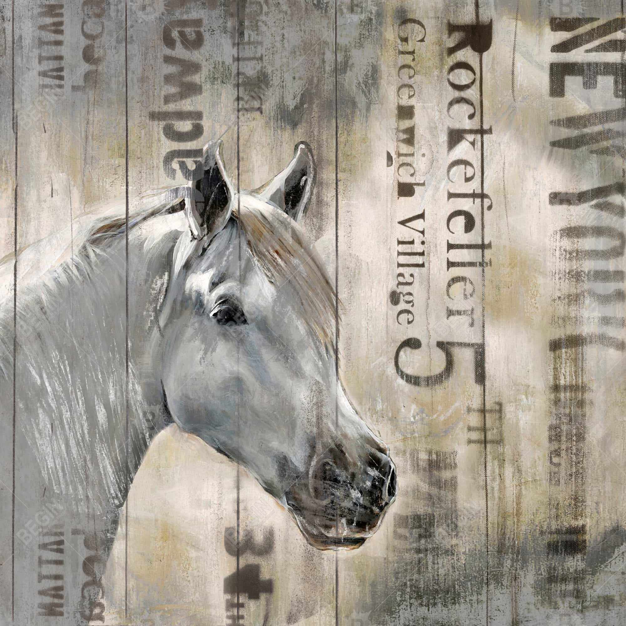 Rustic white horse