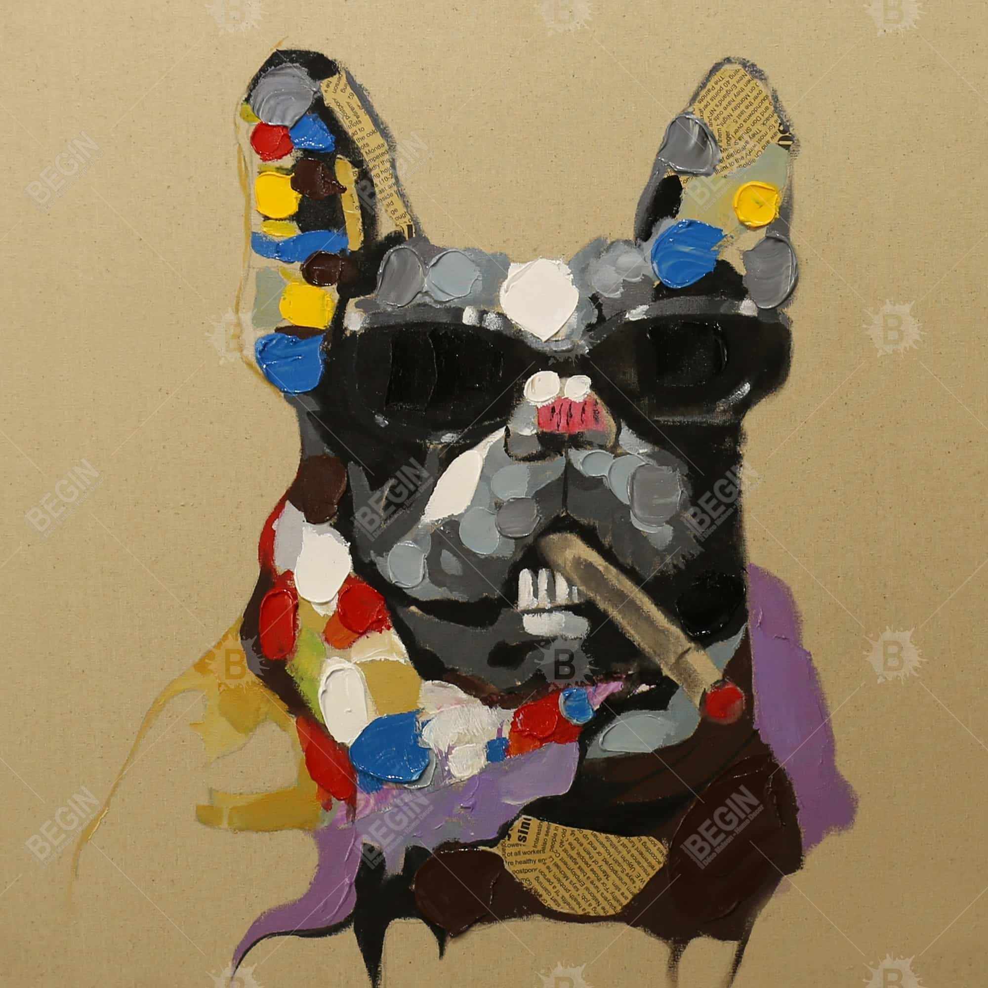 Abstract smoking dog