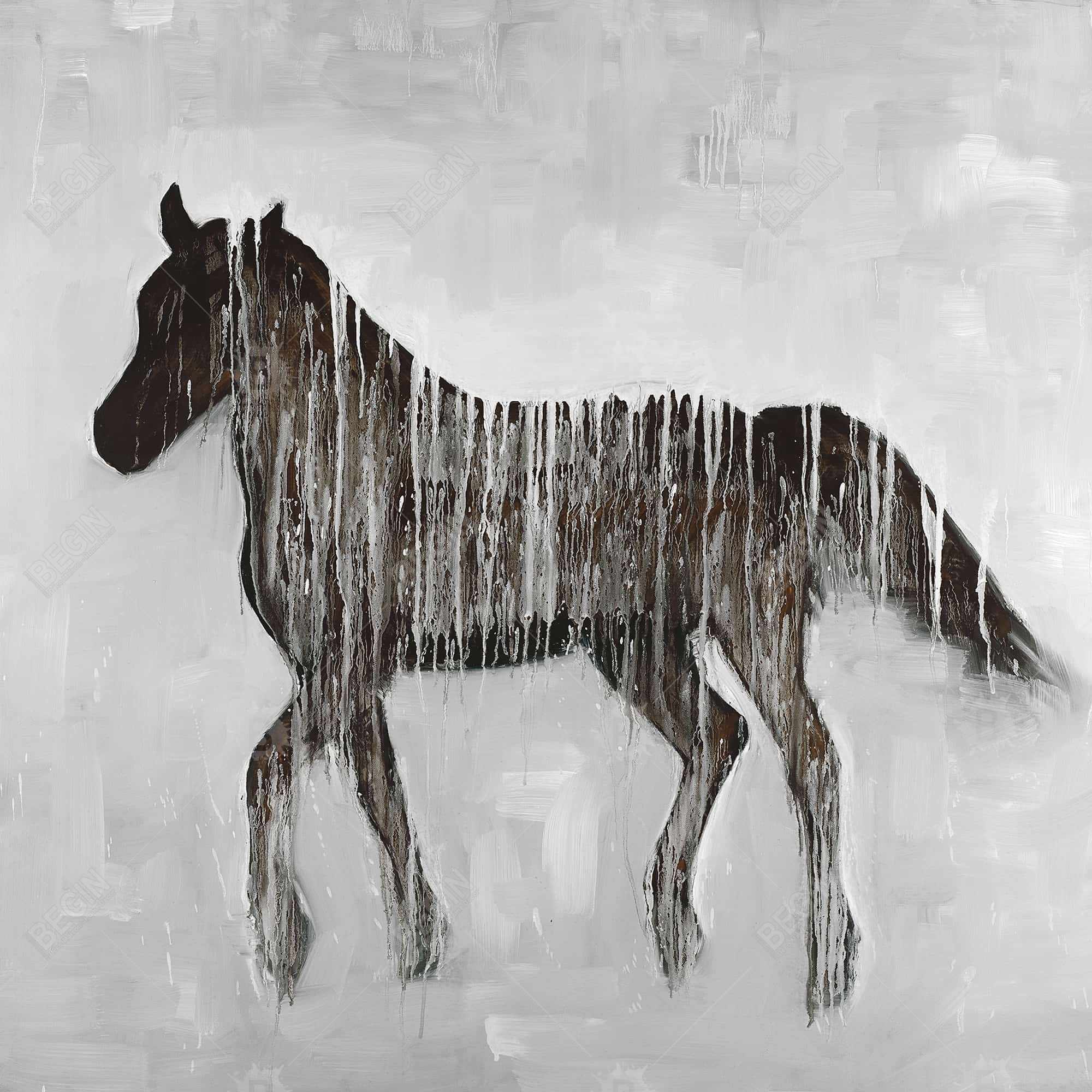 Gambading abstract horse