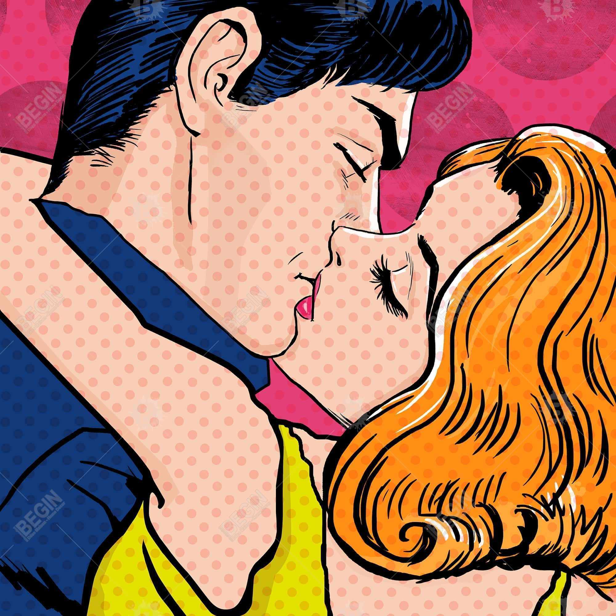 Pop art style couple