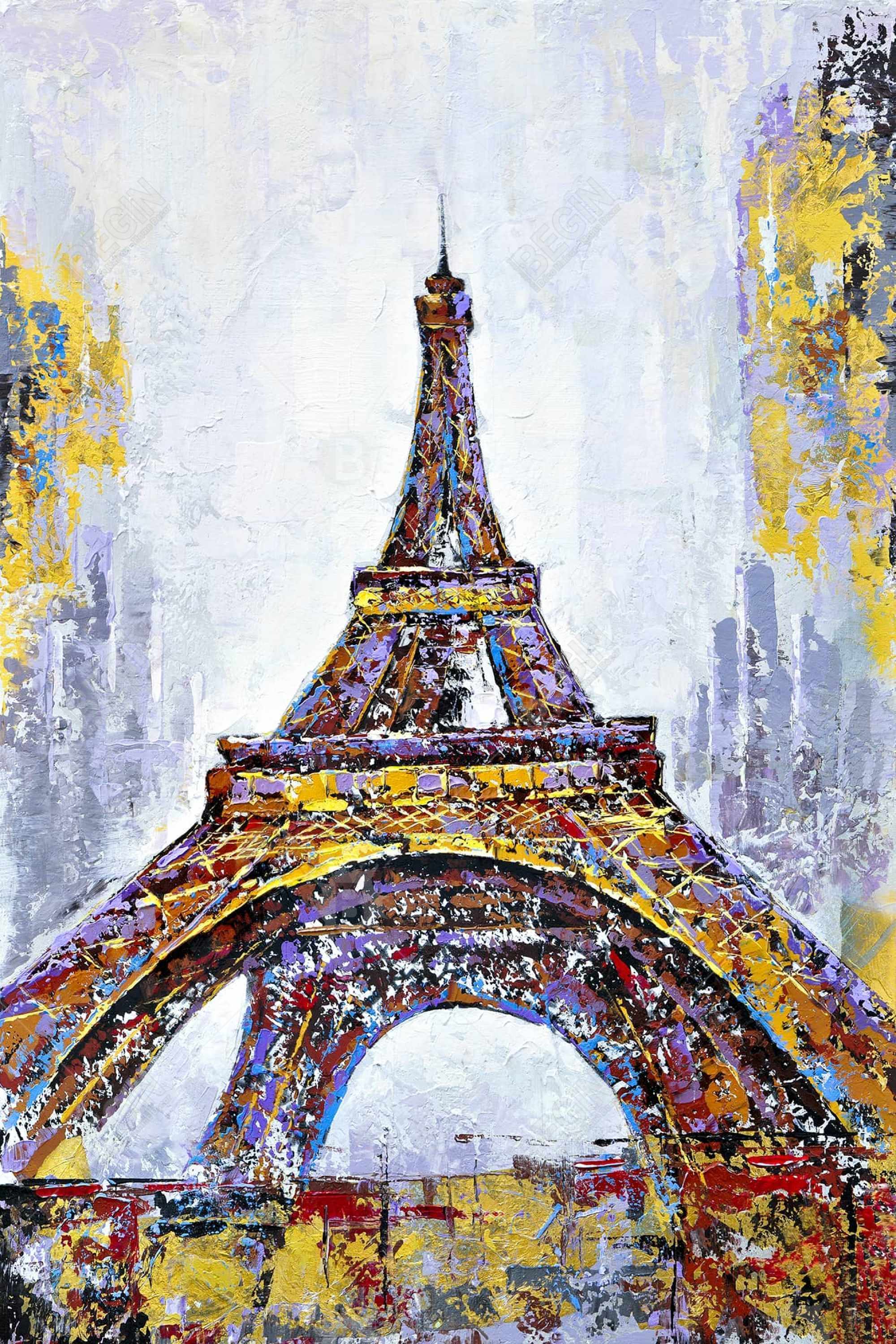 Tour eiffel abstraite avec éclats de peinture