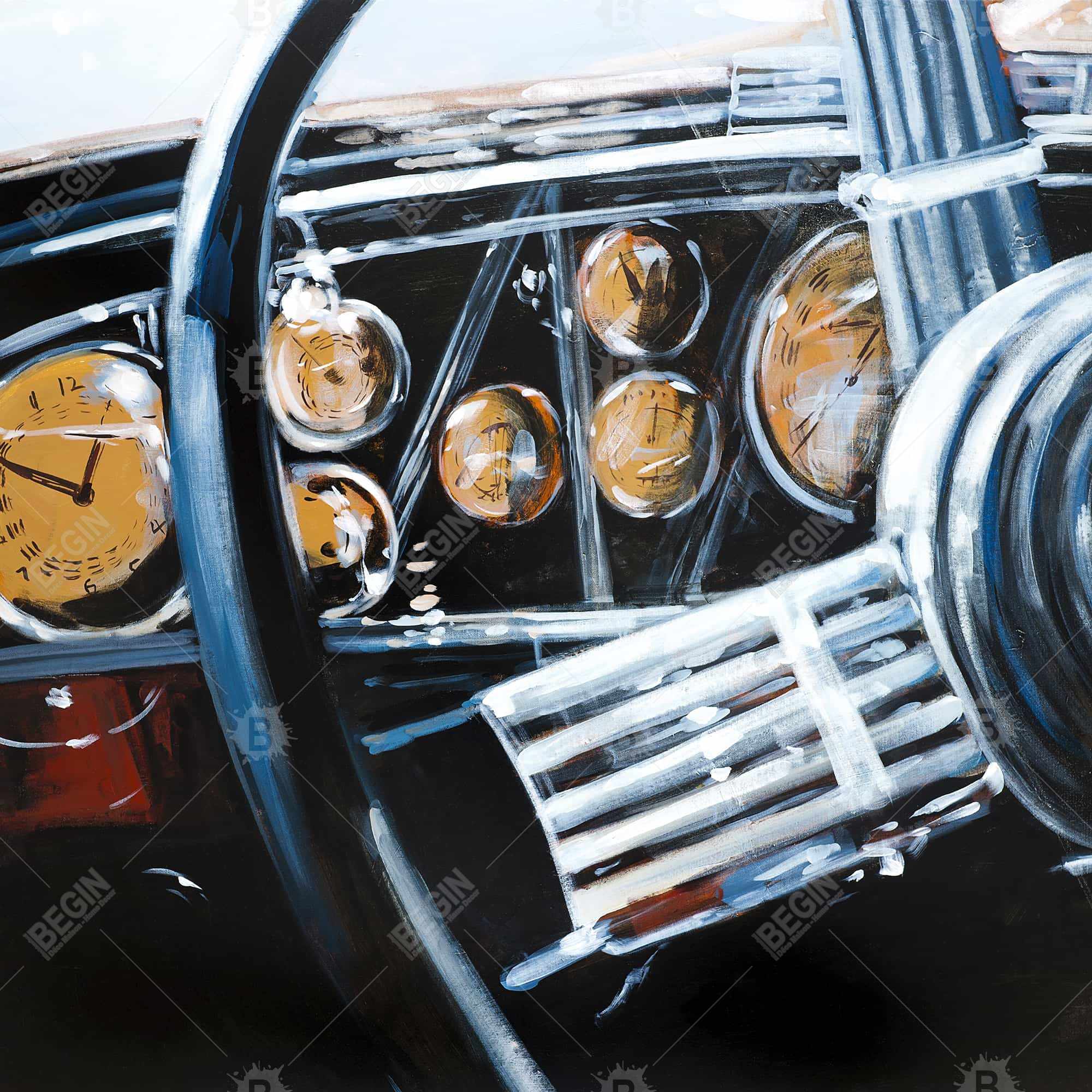 Vintage car interior