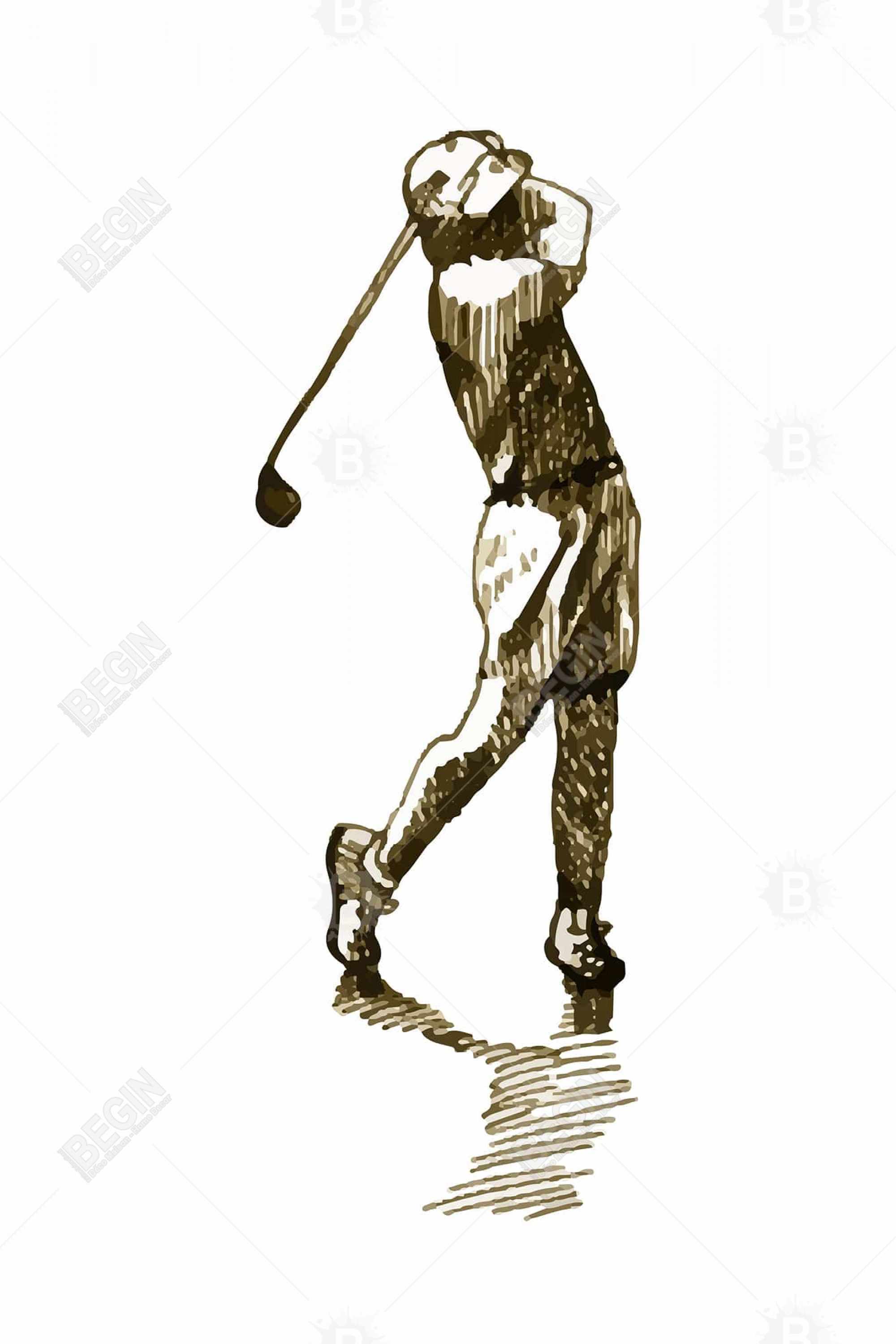 Illustration of a golfer
