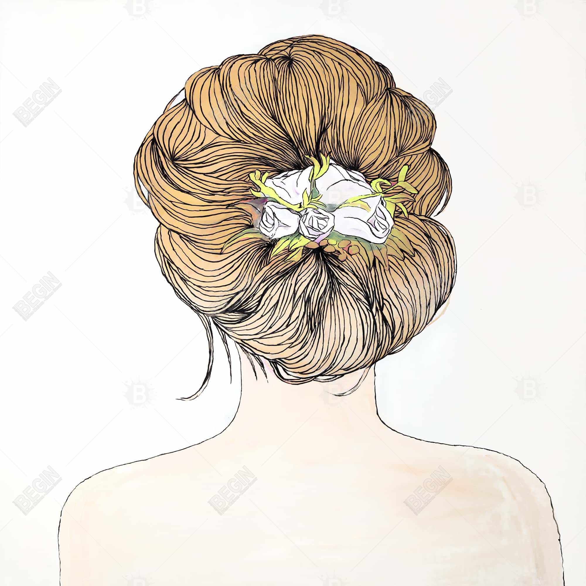 Fleurs dans les cheveux blond