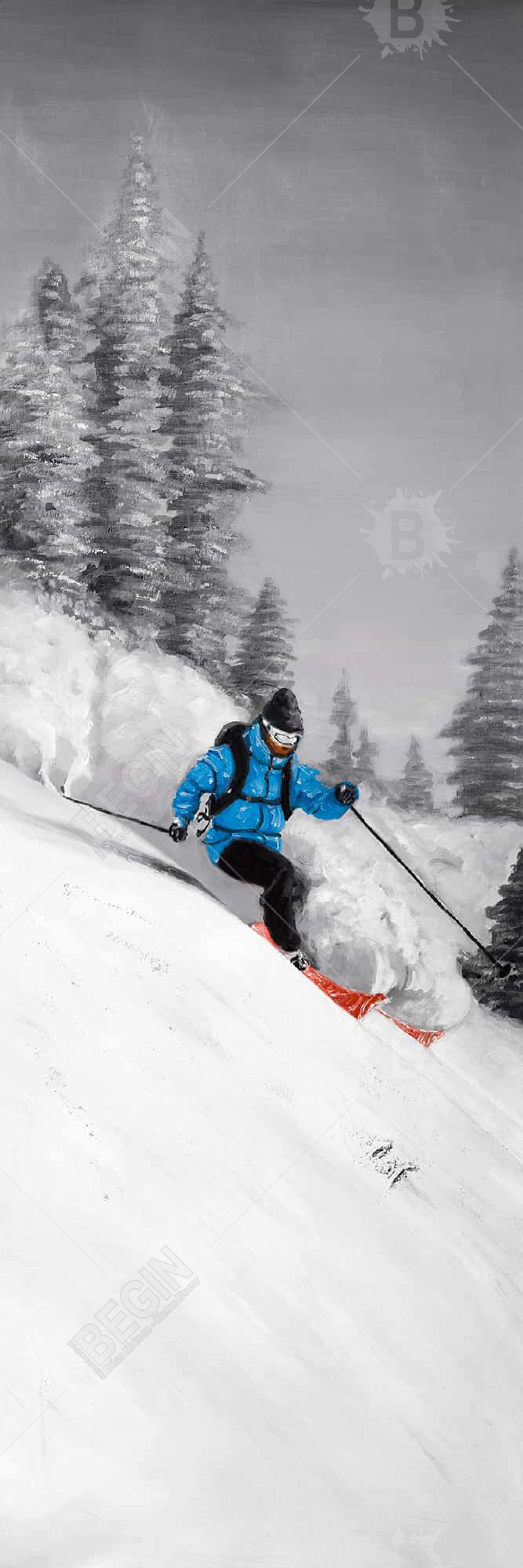 Man skiing in mountain