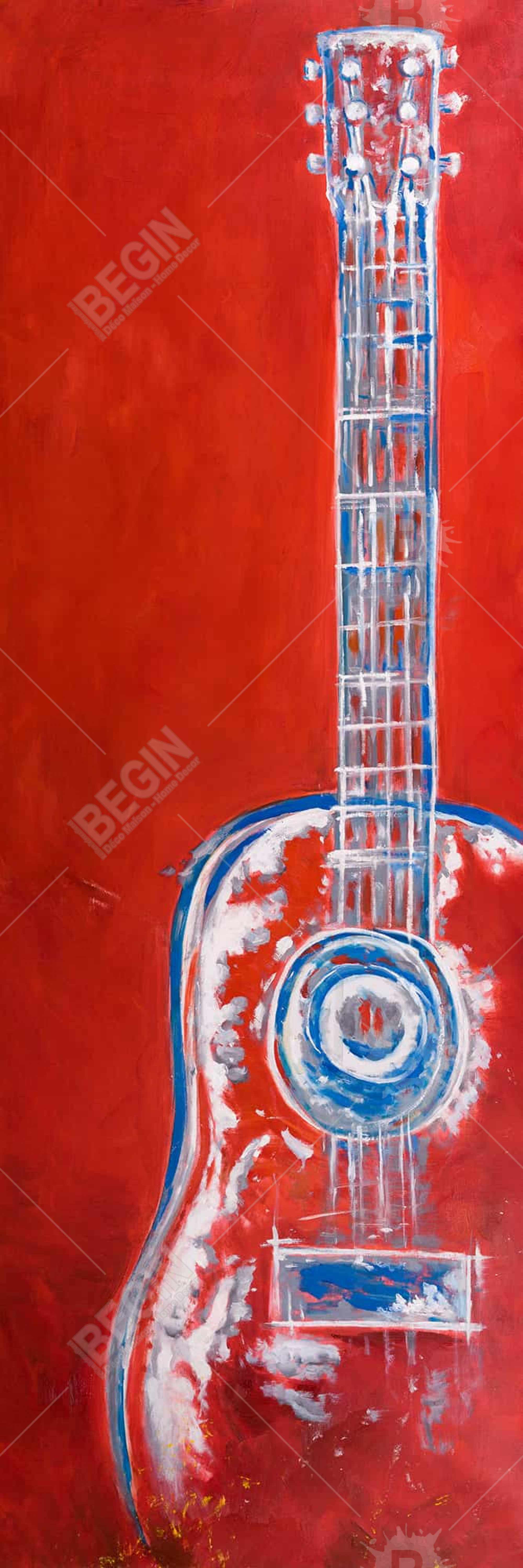 Modern red abstract guitar