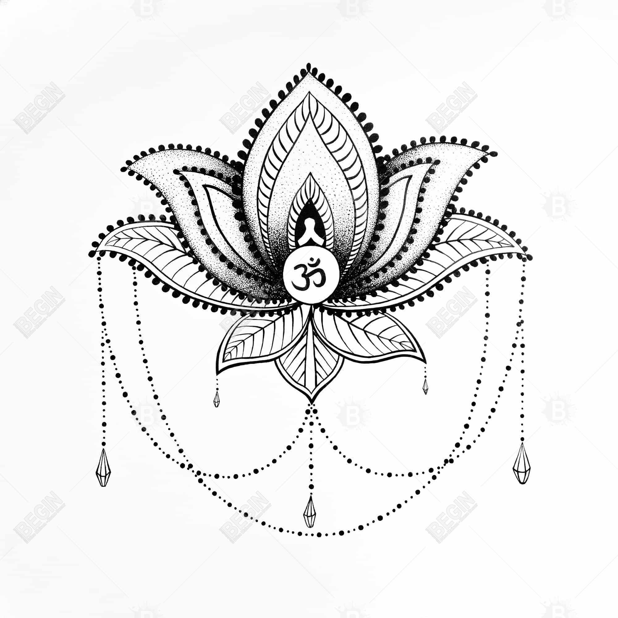 Ornement d'un lotus ethnique