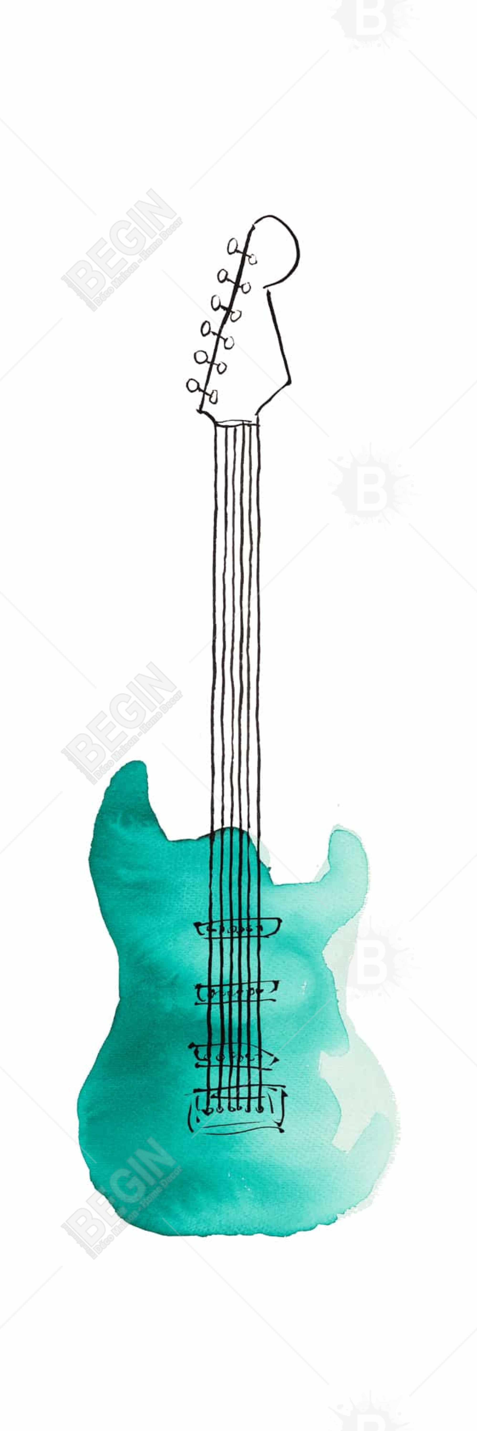 Guitare électrique turquoise