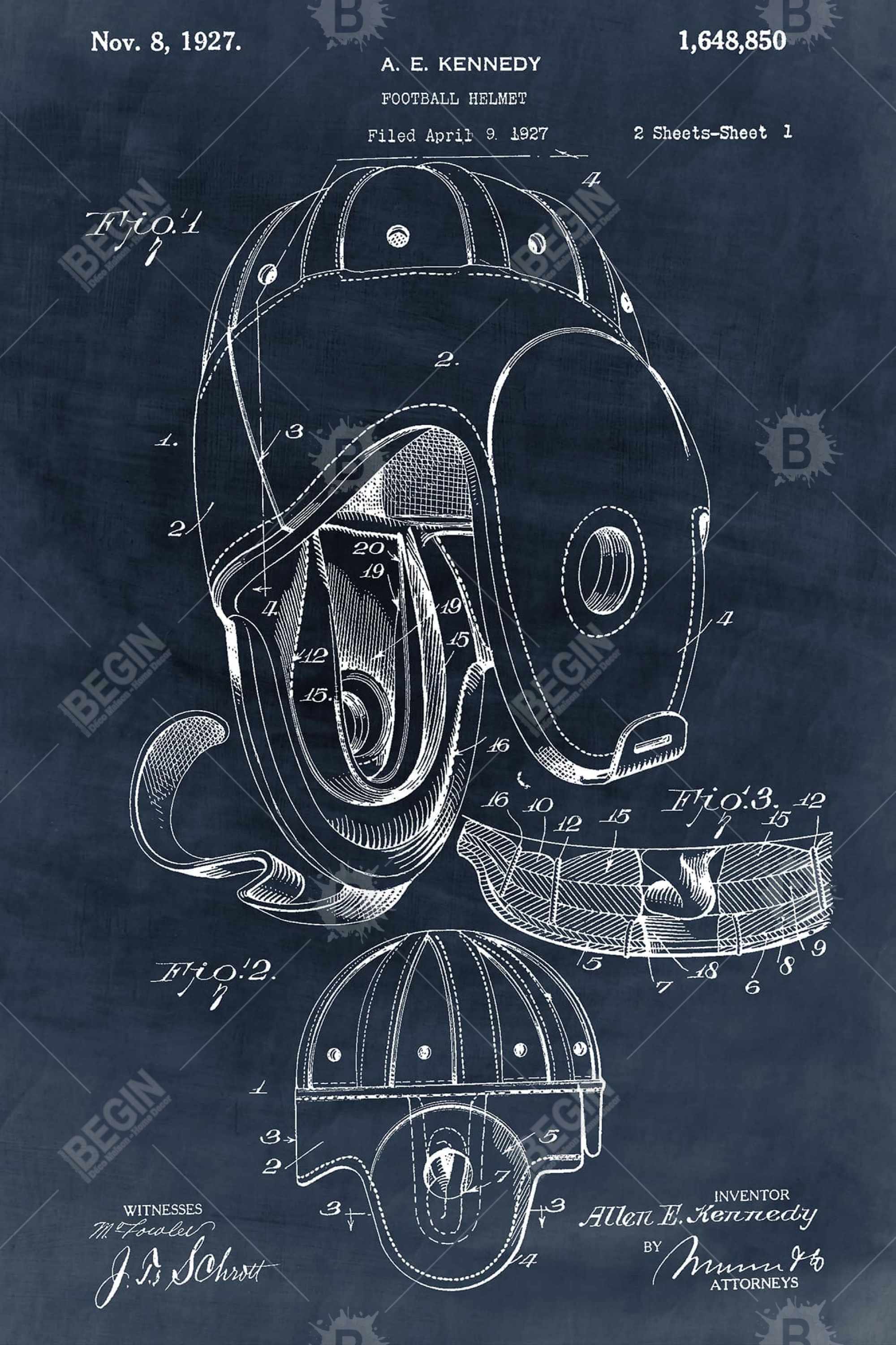 Schéma d'un casque de football