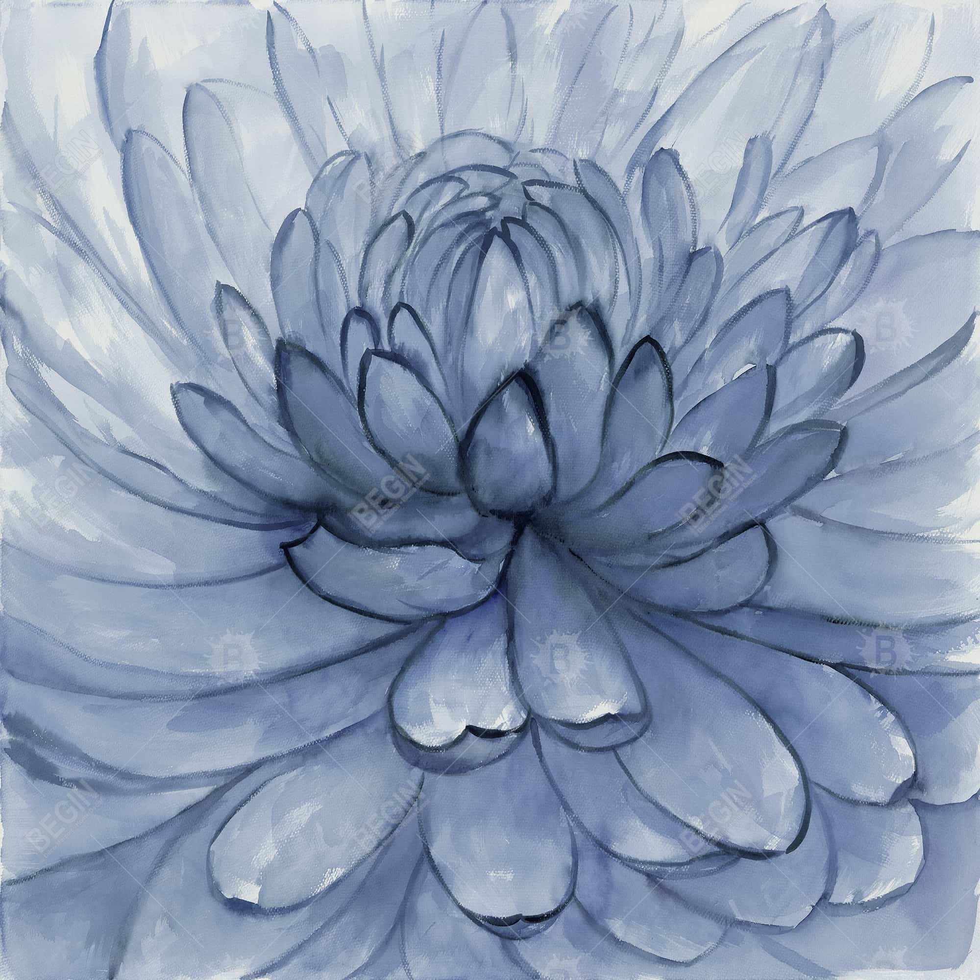 Fleur pétales bleus