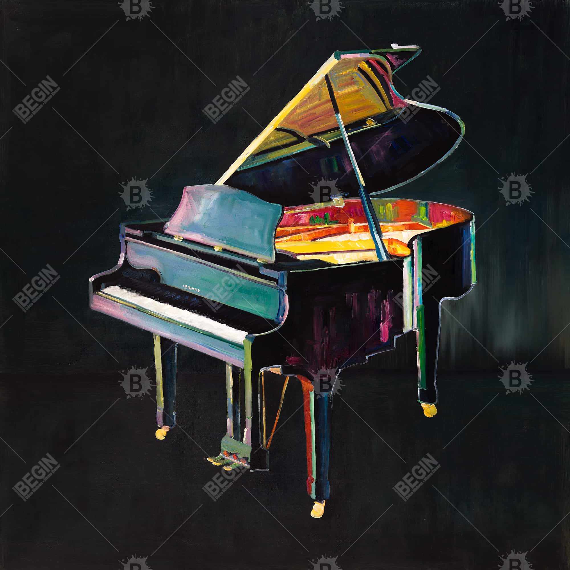 Colorful realistic piano